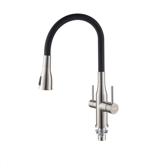 Змішувач для кухні Koer KI-72024-02 з виходом для питної води (нерж. сталь) з 2-х функц. аератором Чернівці - фото 3