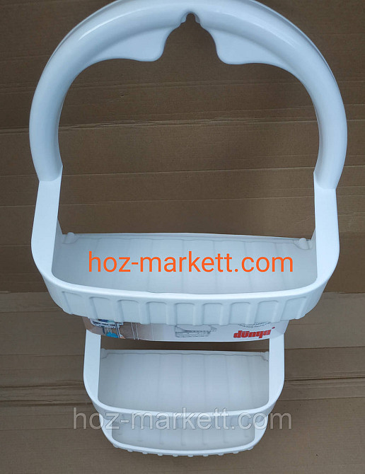 Полиця у ванну навісна настінна біла пластикова пряма 62 см Харків - фото 9