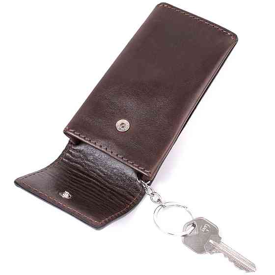 Оригинальная ключница в виде футляра из натуральной кожи Коричневый (GRANDE PELLE) Киев