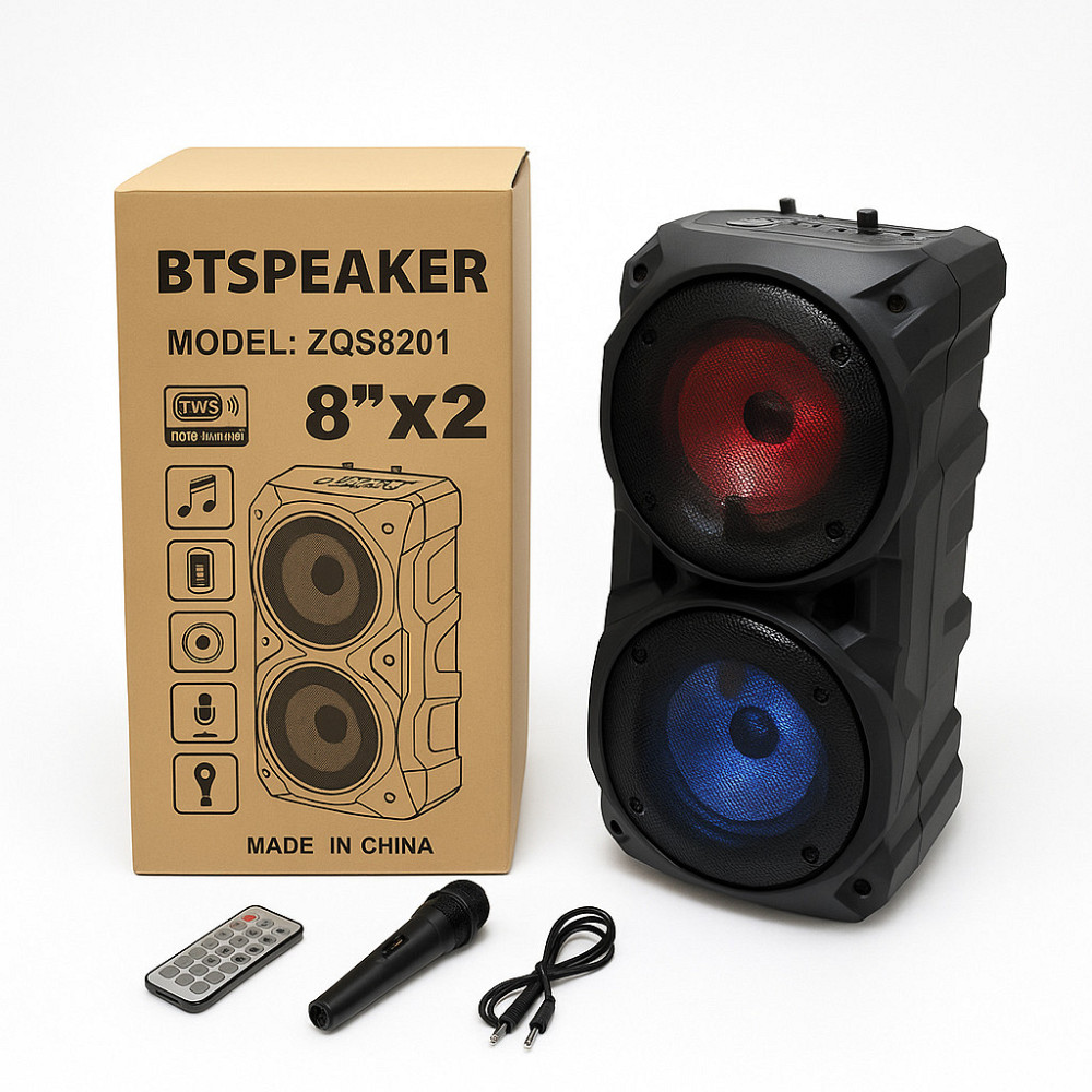 Блютуз колонка с красивой подсветкой ZQS-8201, Очень мощная колонка, Объемный звук Bluetooth колонки KA-25 Киев - изображение 9