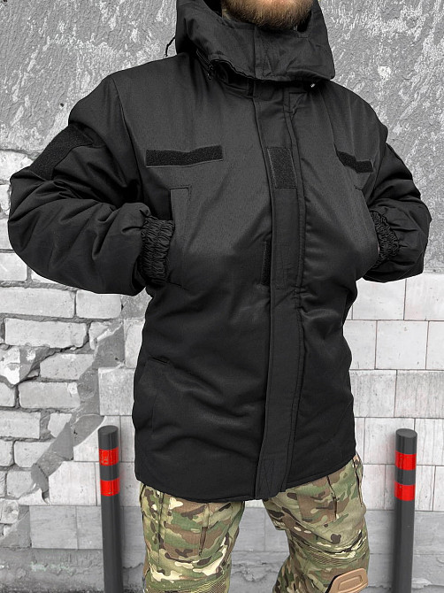 Куртка бушлат черная мужской на флисе теплая Одесса - изображение 1