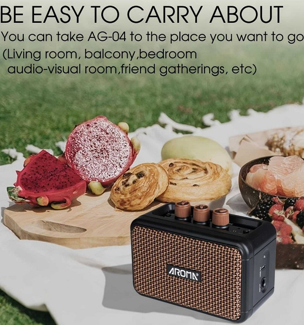 Комбоусилитель портативный для гитары Aroma AG-04, Bluetooth, 5 Ватт. Харьков - изображение 1