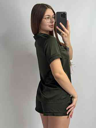 Піжама шовкова з шортами Хакі ч/к S Харків