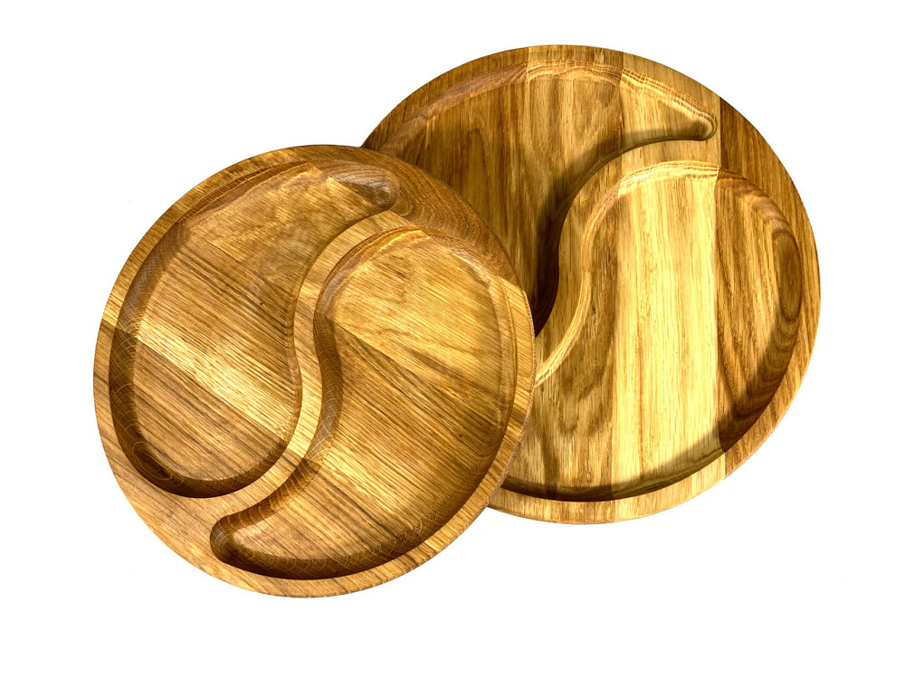 Комплект деревʼяних тарілок з натурального дерева діаметр 25 см та 30 см, висота 2 см Кам'янець-Подільський - фото 3