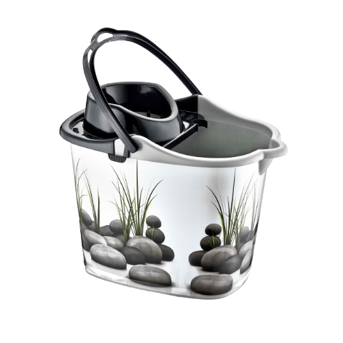 Відро для прибирання 14л з віджимом з малюнком Каміння Decor ELIF Житомир - фото 1