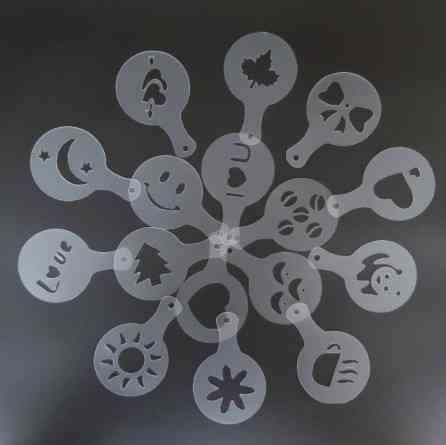 Набір для кави 16 трафаретів баночка ложка Київ