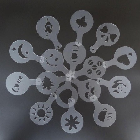 Набір для кави 16 трафаретів баночка ложка Київ - фото 4