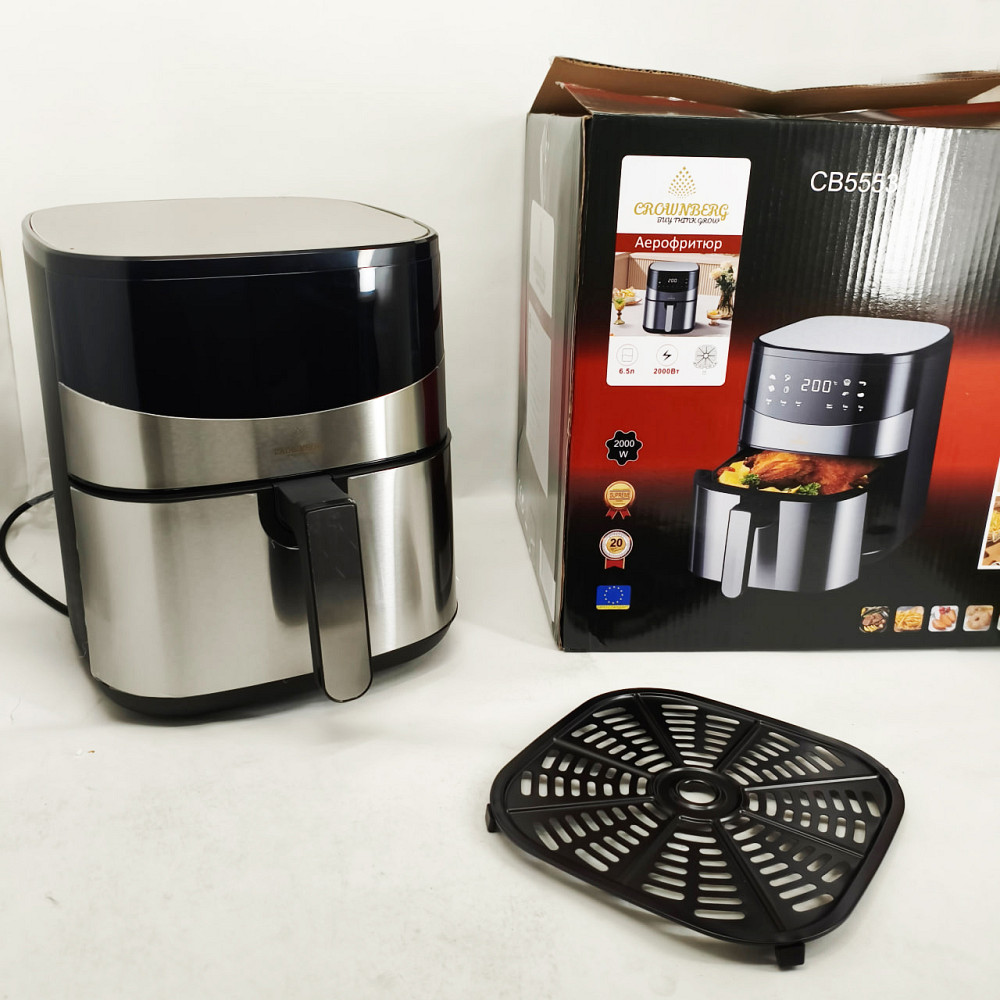 Фритюрница без масла и жира Crownberg CB-5553 6.5Л 1600Вт, Мульти фритюрница, Аэрогриль для мяса QY-70 Львов - изображение 5