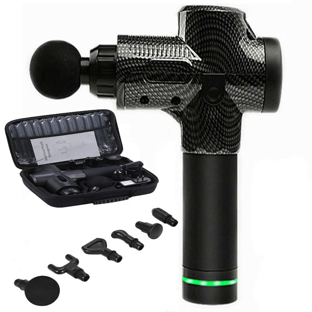 Перкуссионный массажер Rlaxyoo S3 Массажный пистолет (6 насадок + кейс) 2400 мАч 30 режимов (Карбон) Винница - изображение 1