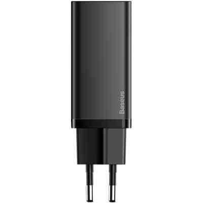 Зарядний пристрій Baseus 2xUSB 65W GaN (USB-C+USB-A) black (CCGAN2L-B01) Вінниця