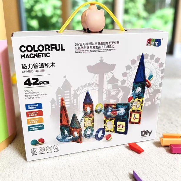Дитячий магнітний конструктор Colorful Magnetic 3D набір гірки 42 деталі ( 25799 ) Харьков - изображение 1