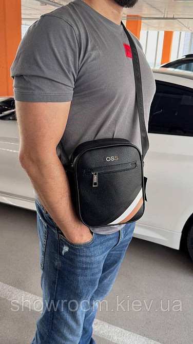Мужская брендовая черная сумка Boss (6602) Киев - изображение 5