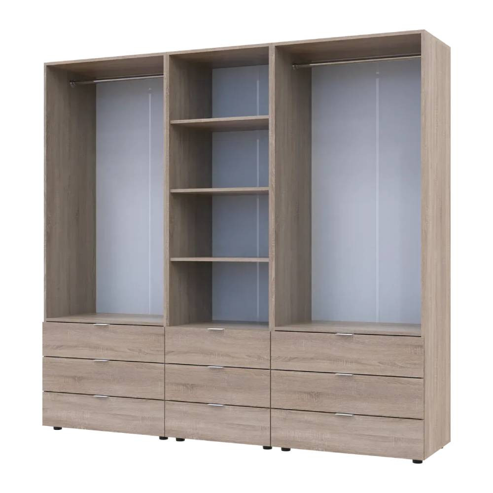 Шафа для одягу Гелар Дуб сонома 2+2ДСП з пеналом 215х49.5х203.4 (DRS-011917) Львів - фото 3