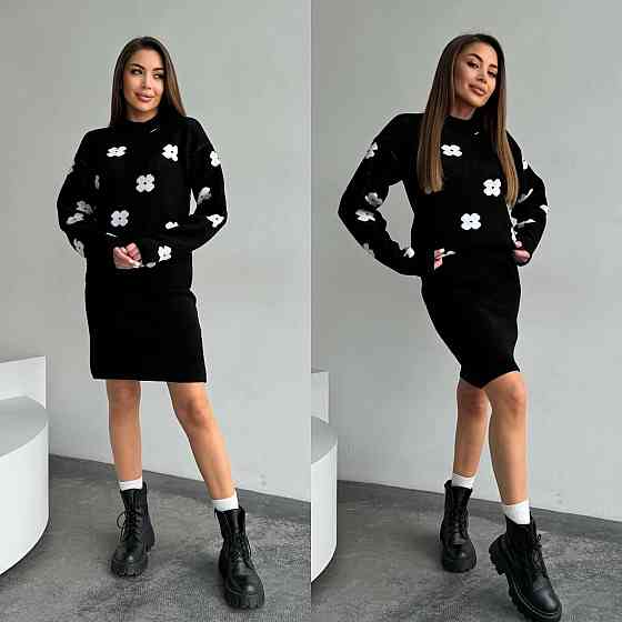 Женский базовый вязаный костюм двойка машина вязкая Одесса