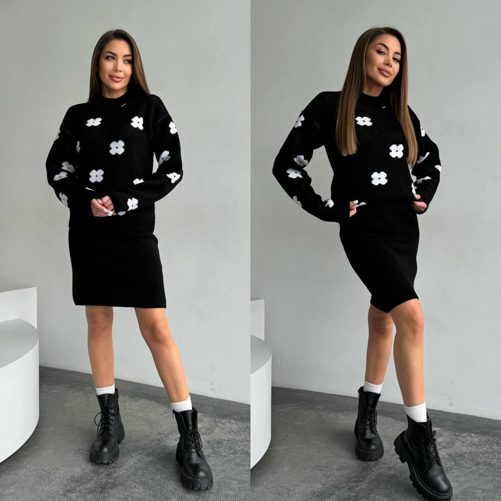 Жіночий базовий в'язаний костюм двійка машина вʼязка Одеса - фото 1