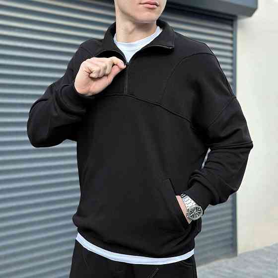 Спортивний демісезонний костюм чоловічий чорний. Комплект штани та кофта Pobedov Grand Київ