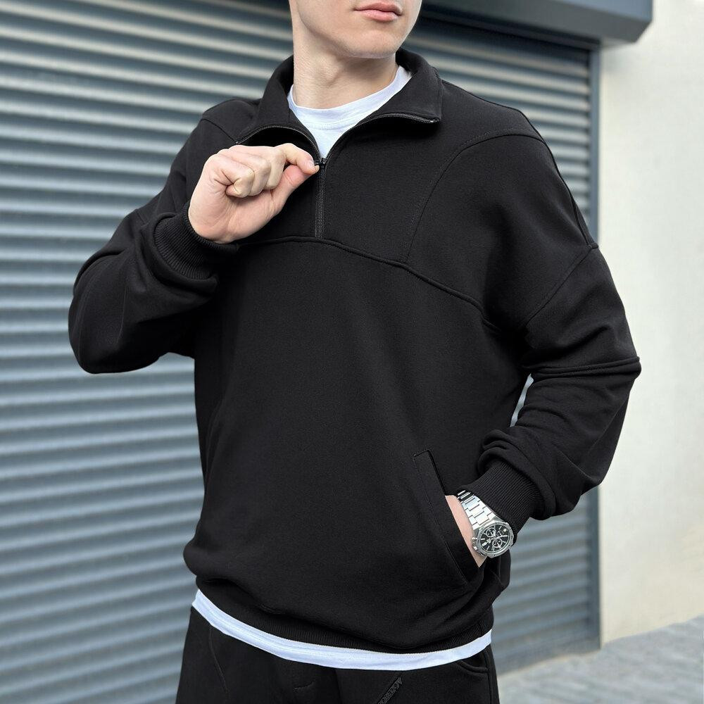 Спортивний демісезонний костюм чоловічий чорний. Комплект штани та кофта Pobedov Grand Київ - фото 2