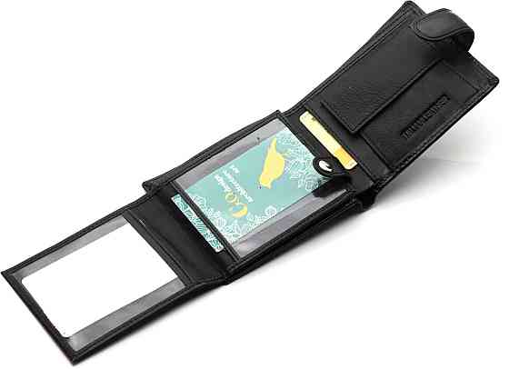 Класичне чоловіче портмоне з натуральної шкіри ST Leather ST102 Чорний Київ