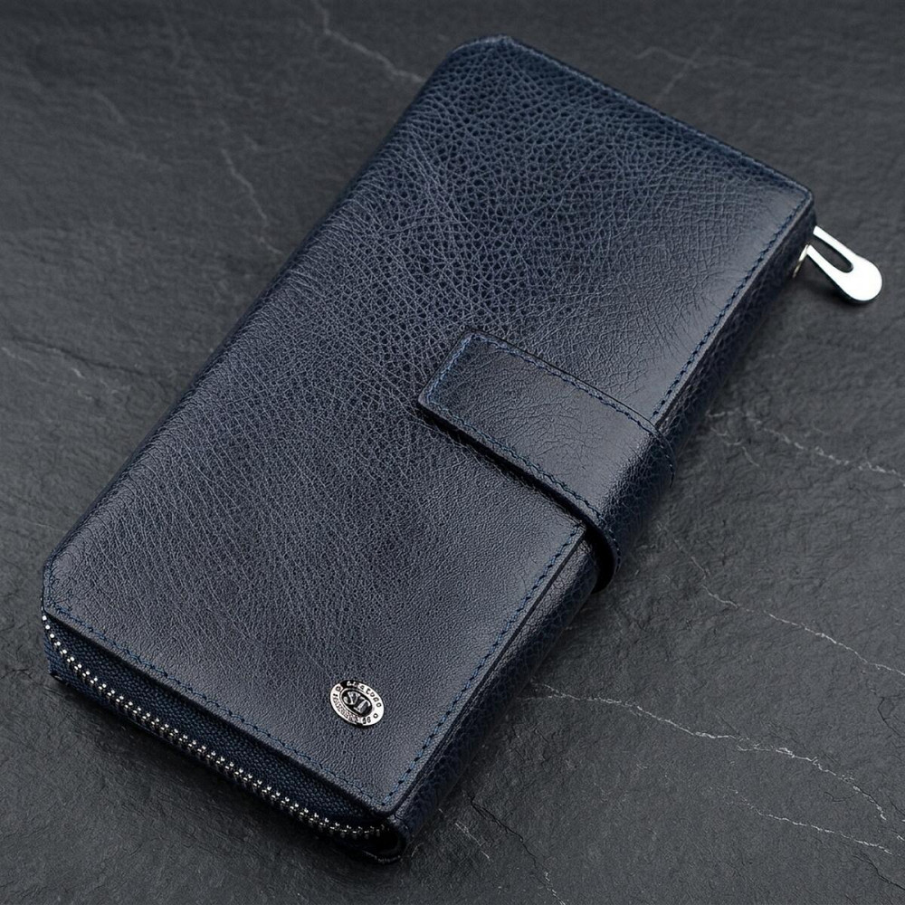Чоловічий гаманець ST Leather 18454 (ST128) шкіряний Синій Київ - фото 8