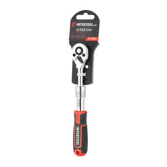 Тріскачка INTERTOOL 72 зуба 1/4 ", Cr-V STORM - хром-ванадієва сталь Львів