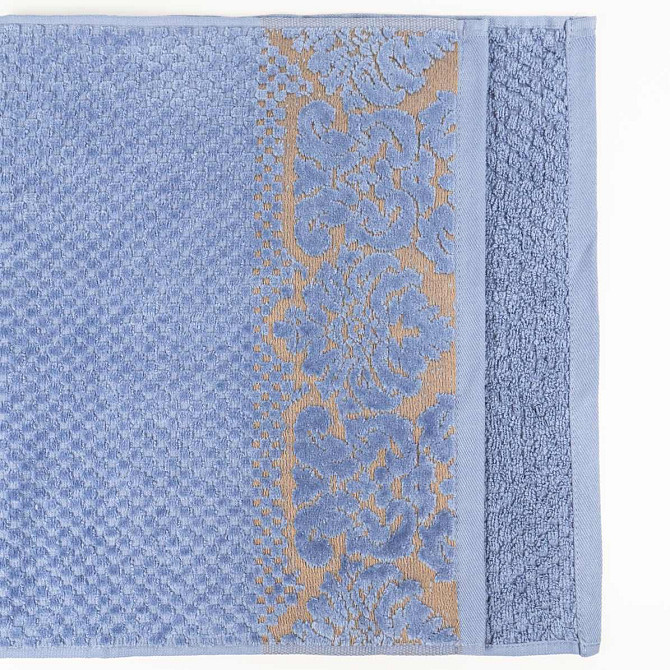Полотенце махровое среднее 50x90см Damask Премиум качества Жаккардовое с велюром 550г/м2 (Синий) Сумы - изображение 3