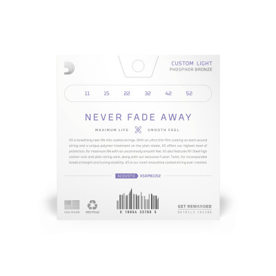 Струны для гитары D'Addario XS Phosphor Bronze Custom Light (11-52) (XSAPB1152) Винница - изображение 3