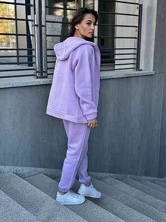 Теплый спортивный костюм женский на змейке Сиреневый 46/48 Харьков