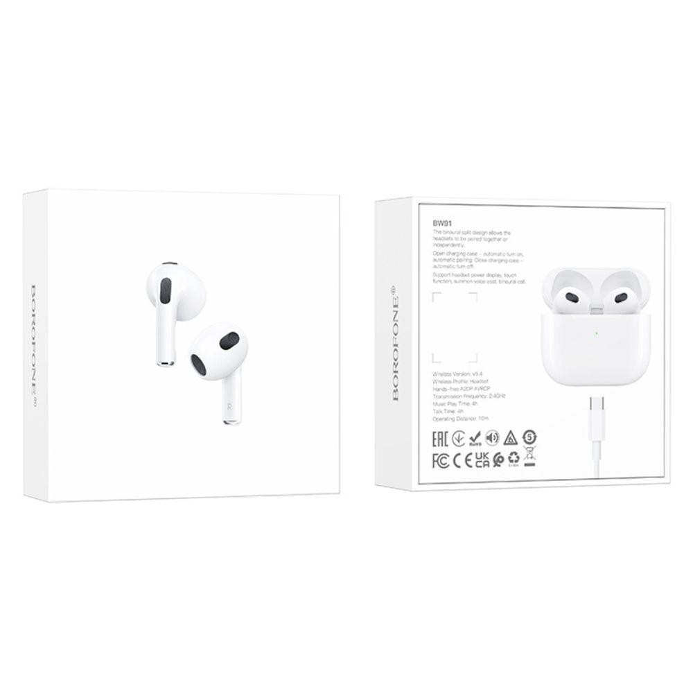 Беспроводные наушники TWS BOROFONE BW91 White Одесса - изображение 2