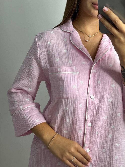 Женская муслиновая ночная сорочка Зефирный M-L Харьков - изображение 3