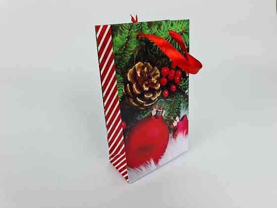 Пакеты новогодние ,бумажные ,подарочные , Малый 11/18/5  - -025 (12 шт) Харьков