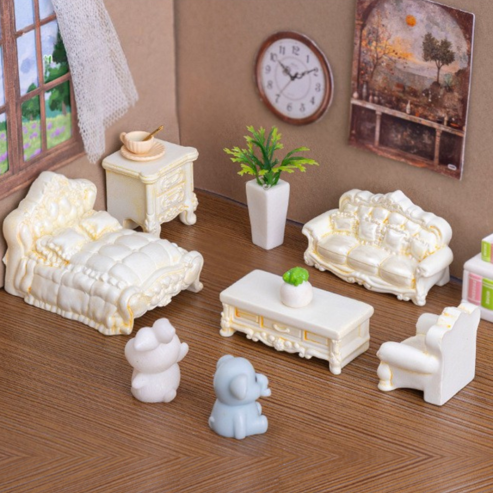Набір мініатюрних меблів у стилі Рококо для мікроландшафту та лялькових будиночків (5 предметів) Одеса - фото 1