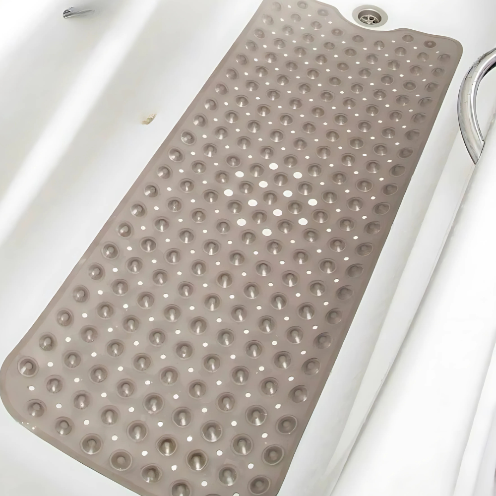 Килимок для ванної кімнати та душу атиковзкий, масажний, силіконовий з присосками, прозоро-чорний 40х100см Кам'янець-Подільський - фото 1