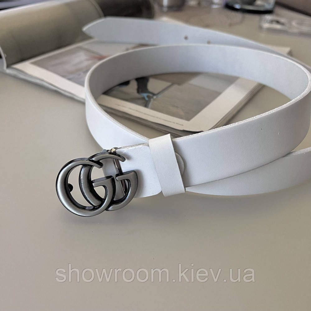 Женский белый кожаный ремень (5001-1) Киев - изображение 2