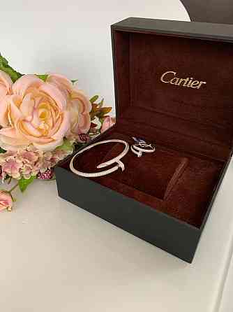 Cartier браслет гвоздь с мелким цирконием белое золото AU 750 / Картье гвоздь браслет с мелким цирконием Одесса