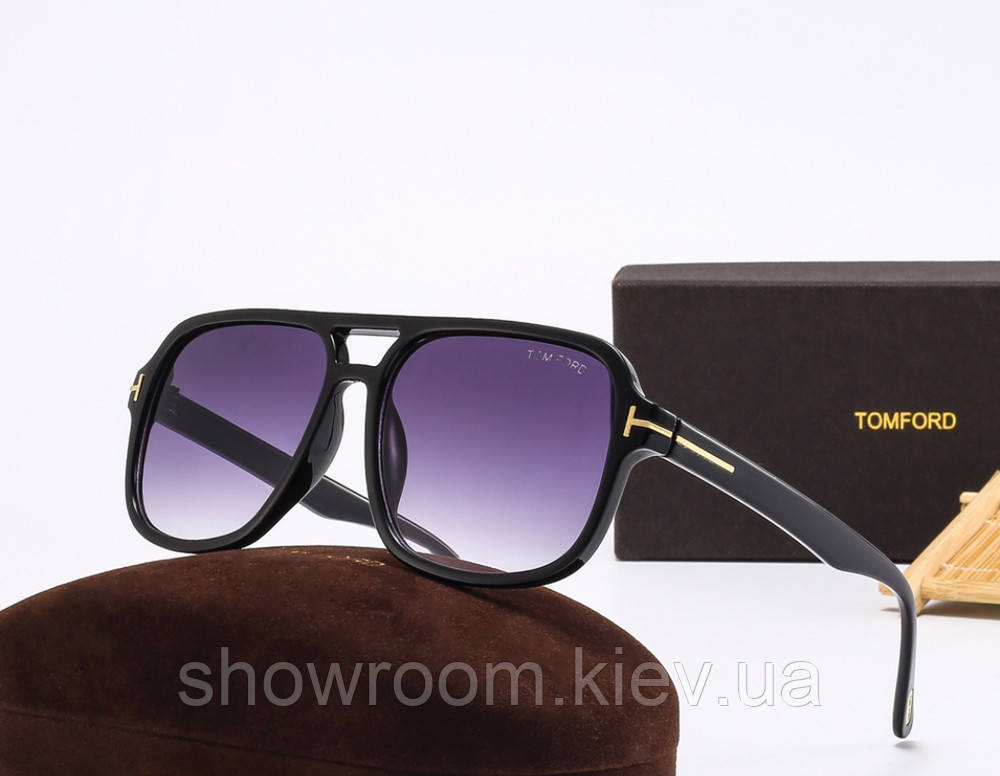 Чоловічі сонцезахисні окуляри Tom Ford A15 чорні Київ - фото 1