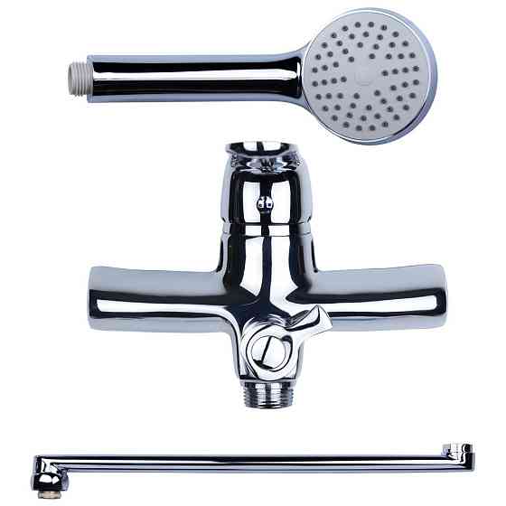 Змішувач NM Ø40 для ванни гусак прямий 350 мм дивертор вбудований картриджний AQUATICA NM-2C234C (9751220) Київ