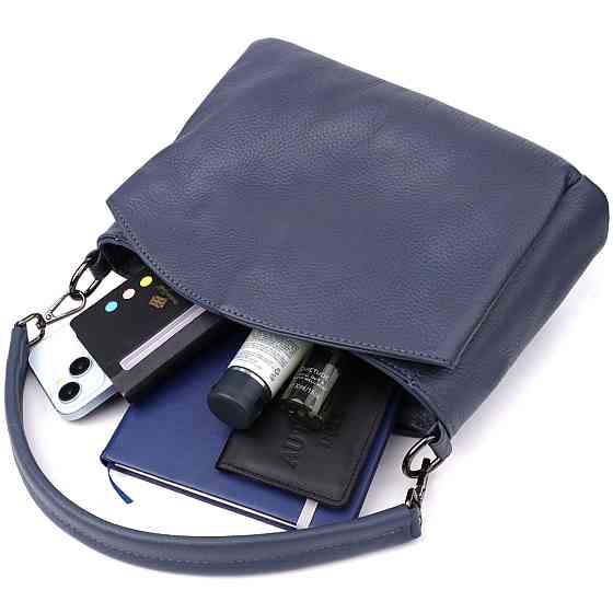 Сумка на плече з натуральної шкіри Vintage 23009 Синій Київ