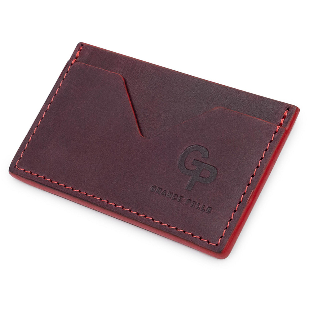 Кожаный женский картхолдер GRANDE PELLE 11527 Бордовый Киев - изображение 1