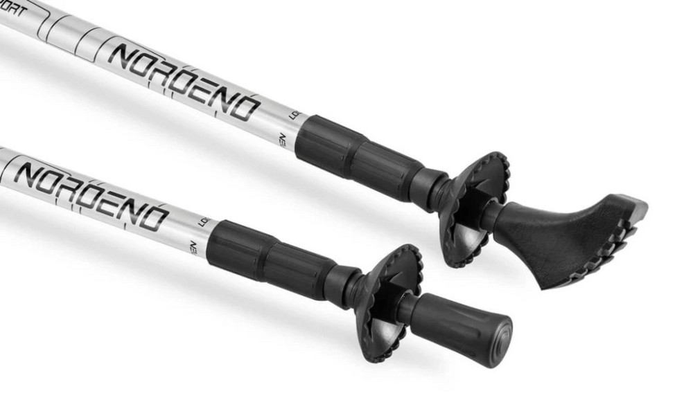 Палки для скандинавской ходьбы трекинговые палки Hop-Sport Nordend серебристые 80-135см две пары сапожек чехол Киев - изображение 4