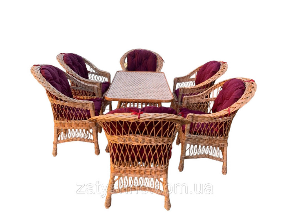 Меблі плетені з накидками та великим столом Київ - фото 9