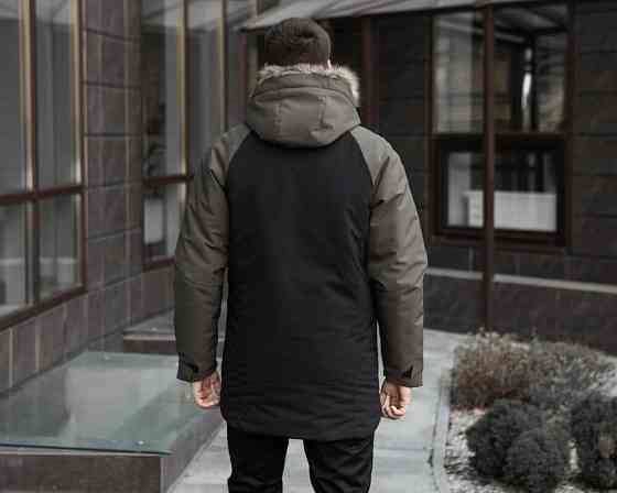 Парка чоловіча зимова середня на котоні з капюшоном Pobedov seniora udacha Київ