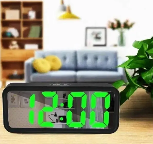 Цифровий настільний годинник DT-6508 з зеленим LED-підсвічуванням, будильником і термометром (7143) Київ