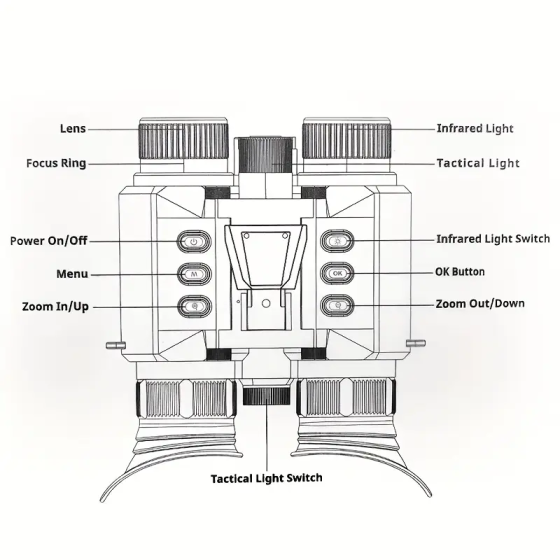 Бинокль ночного видения Z9158 4K FHD HD 850нм (до 600м в темноте) MicroSD 64GB + крепление Wilcox L4G24 (Металл) Винница
