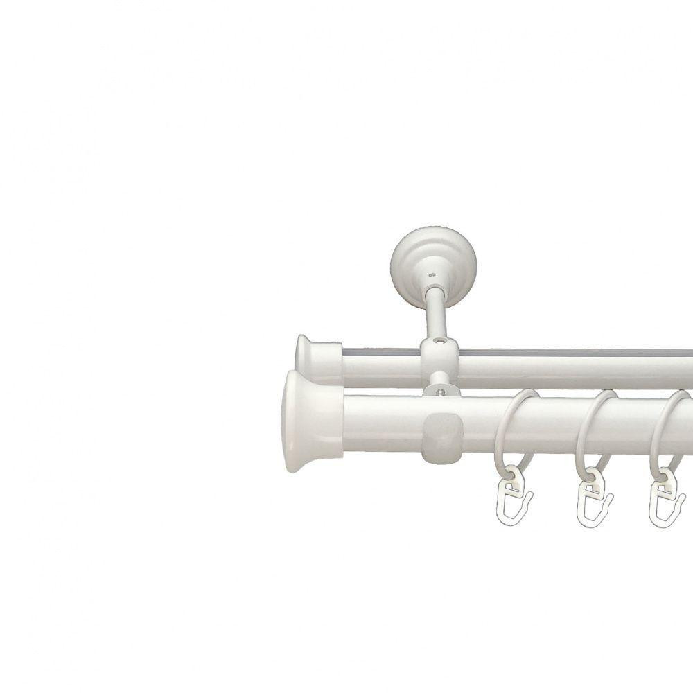 Карниз Orvit Дуо металевий дворядний опозитний гладка \ профільна труба кільце металеве Арктіс 25\19 мм 160 см (00-00009562) Львів - фото 1