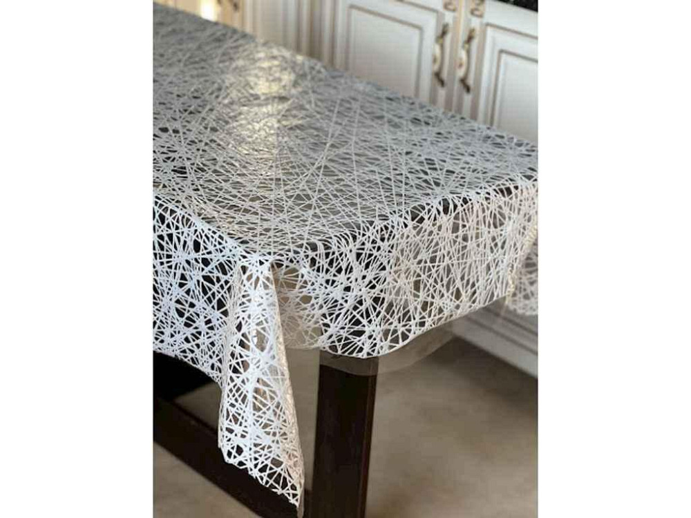 Скатертина д/столу ПВХ ажурна Візерунок біла 1,10*1,40м ТМ SELENA-LACE Київ - фото 1