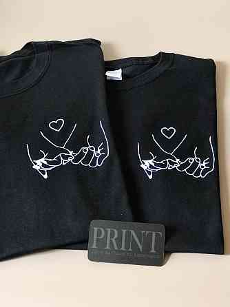 Парні футболки для хлопця та дівчини з ручками та серцем Чернівці