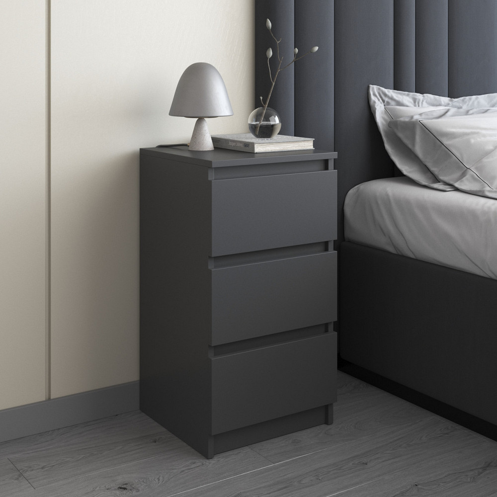 Тумба прикроватная VAYS, в спальню, современная, 3 ящика, без ручек R-30 Львов - изображение 3