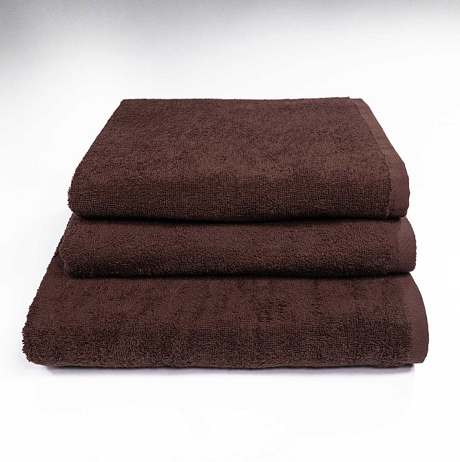 Набор махровых полотенец 3шт GM Textile 50х90см, 50х90см, 70х140см 400г/м2 (Коричневый) Сумы - изображение 1