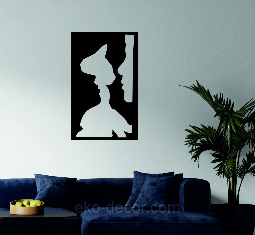 Декоративное настенное Панно «Силуэт», Декор на стену 110*67 см, Черный Киев - изображение 2