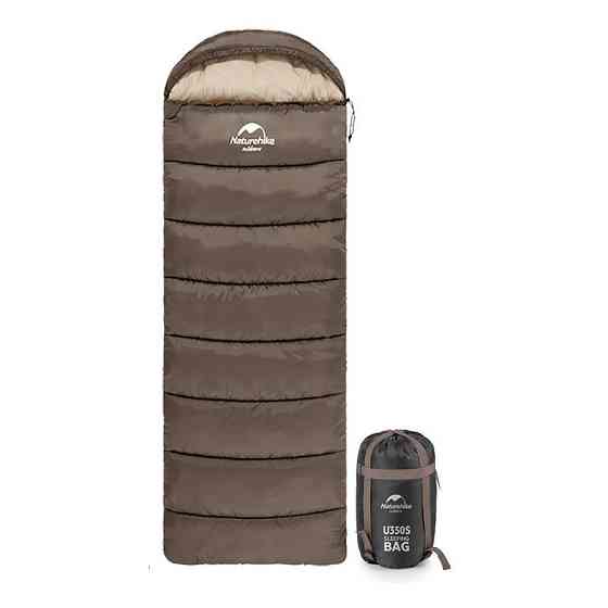 Спальник с капюшоном Naturehike U350S NH20MSD07, (-3°C), правый, коричневый Киев